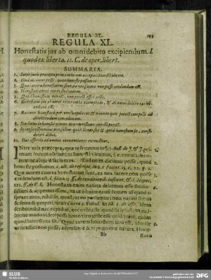 Regula XL. Honestatis jus ab omni debito excipiendum
