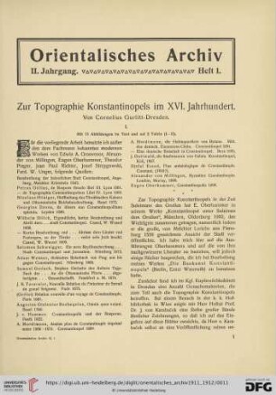 2: Zur Topographie Konstantinopels im XVI. Jahrhundert