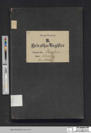 Heiratsregister Booßen 1884