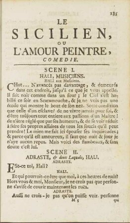 Le Sicilien, Ou L'Amour Peintre.
