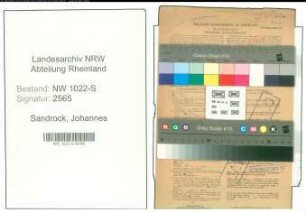 Entnazifizierung Johannes Sandrock , geb. 02.04.1907 (Polizist)