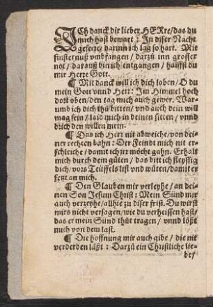 JCh danck dir lieber HERre/ das du || mich hast bewart: