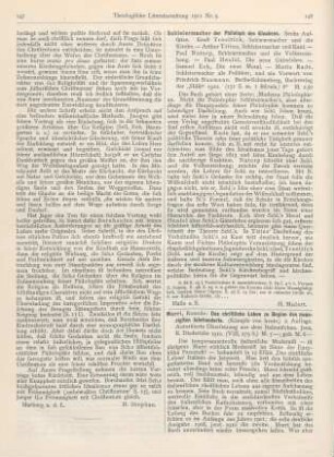 148 [Rezension] Schleiermacher, der Philosoph des Glaubens. Sechs Aufsätze