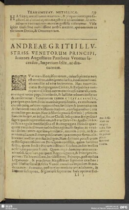 Andreae Griti Illustriss. Venetorum Principi, Ioannes Augustinus Pantheus Venetus sacerdos, Imperium felix, ac diuturnum