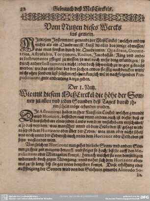 Gebrauch deß MeßCirckels