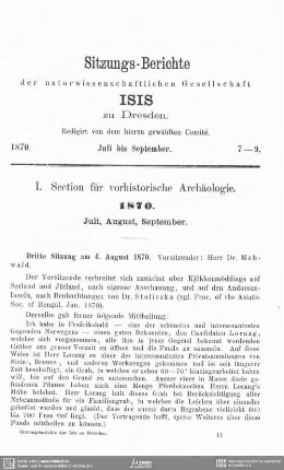 I. Section für vorhistorische Archäologie