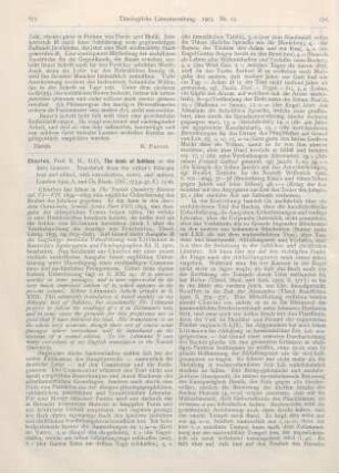 675-679 [Rezension] Charles, R. H., The book of Jubilees