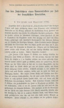 287-302 Aus den Jahrbüchern eines Nonnenklosters zur Zeit der französischen Revolution : Fortsetzung