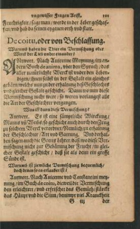 De coitu, oder von Beschlaffung.