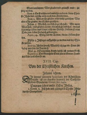 XVII. Cap. Von der Christlichen Kirchen.