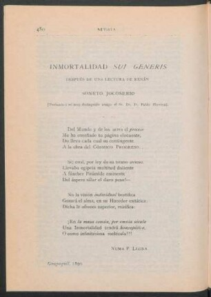 Inmortalidad sui generis : Después de una lectura de Renán