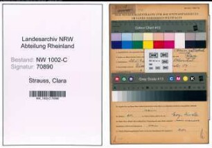 Entnazifizierung Clara Strauss, geb. 20.05.1896 (Kauffrau)