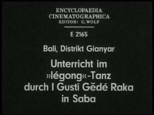 Bali, Distrikt Gianyar - Unterricht im »légong«-Tanz durch I Gusti Gedé Raka in Saba