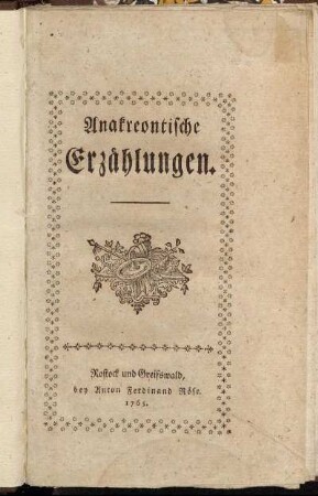 Anakreontische Erzählungen