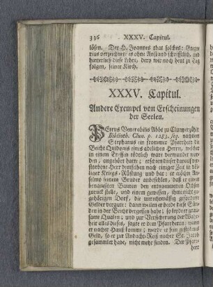 XXXV. Capitul. Andere Exempel von Erscheinungen der Seelen.