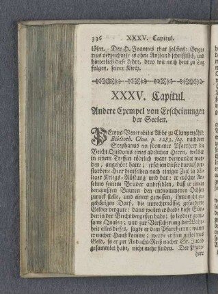 XXXV. Capitul. Andere Exempel von Erscheinungen der Seelen.