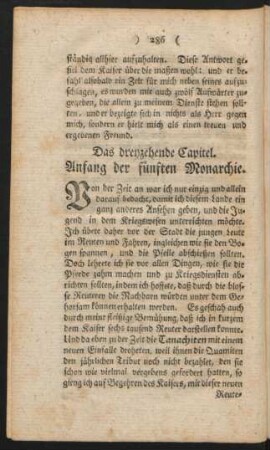 Das dreyzehende Capitel. Anfang der fünften Monarchie.