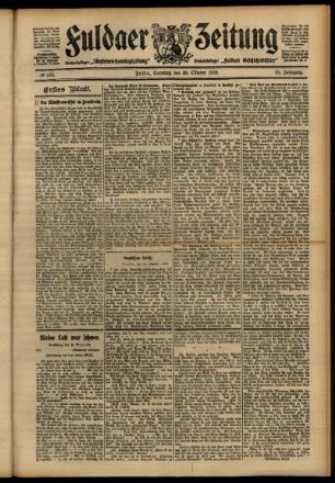 Erste Ausgabe vom Samstag, den 20. Oktober 1906.