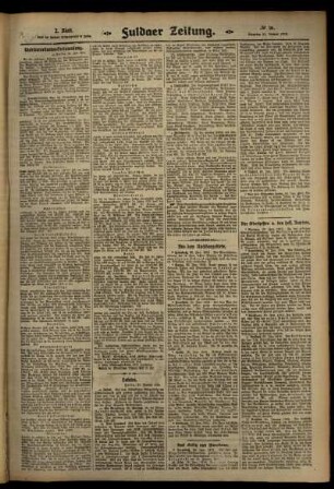 Zweite Ausgabe vom Dienstag, den 21. Januar 1913.