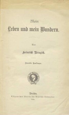 Mein Leben und mein Wandern