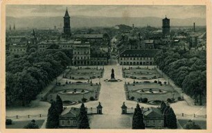 Postkartenalbum mit Motiven von Karlsruhe. "Karlsruhe. Aussicht vom Schlossturm"