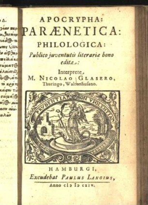 Apocrypha: Parænetica: Philologica: