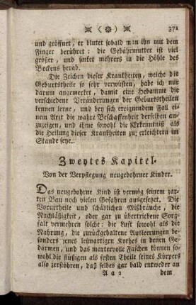 Zweytes Kapitel. Von der Verpflegung neugebohrner Kinder.