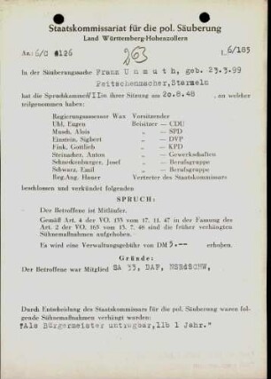 Unmuth, Franz