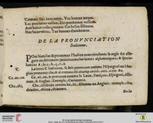 De la pronvnciation Italienne