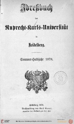 Sommersemester 1878