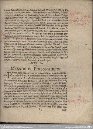 CAPUT III. De MENSTRUIS PHILOSOPHICIS.