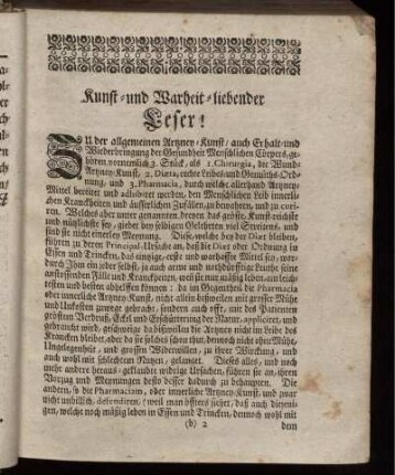 Kunst- und Wahrheit liebender Leser!
