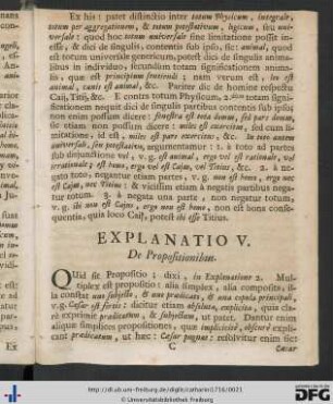 Explanatio V.