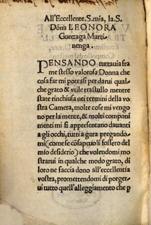 Un brieve Trattato dell'Eccellentia delle Donne