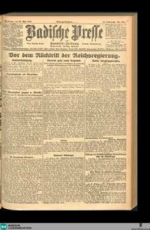 Badische Presse : Generalanzeiger der Residenz Karlsruhe und des Großherzogtums Baden, Montagausgabe
