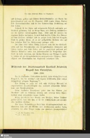 Während der Friedensarbeit Kurfürst Friedrich August des Gerechten. 1768-1788