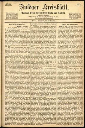 Ausgabe vom Samstag, den 08. November 1873.