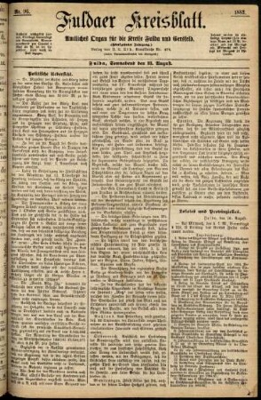 Ausgabe vom Samstag, den 18. August 1883.