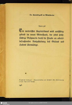 These 96: Der Kapitalbegriff des Mittelstandes
