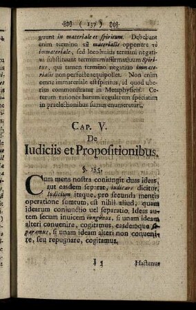 Cap. V. De Judiciis et Propositionibus.