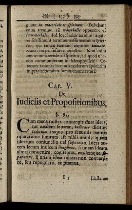 Cap. V. De Judiciis et Propositionibus.