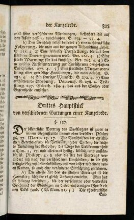335-352, Drittes Hauptstück von verschiedenen Gattungen einer Kanzelrede