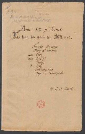 Was frag ich nach der Welt; V (4), Coro, orch; BWV 94; BC A 115