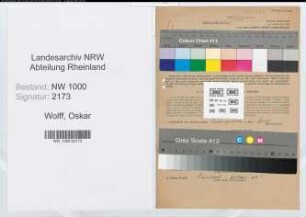 Entnazifizierung Oskar Wolff, geb. 06.07.1902 (Bangangest.)