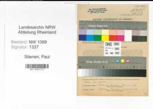Entnazifizierung Paul Stienen , geb. 12.04.1917 (Polizist)