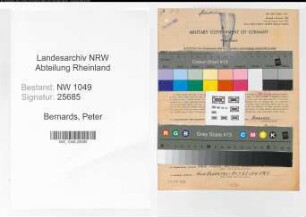 Entnazifizierung Peter Bernards , geb. 15.06.1907 (Spediteur)
