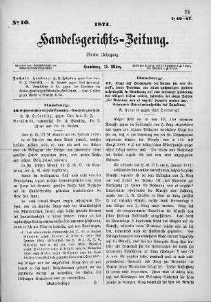 No. 10. 11. März 1871