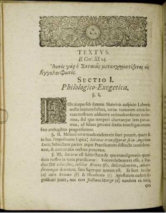 Sectio I. Philologico-Exegetica.