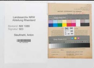 Entnazifizierung Anton Steufmehl , geb. 01.03.1914 (Polizist)