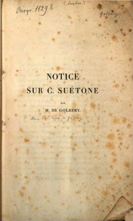 Notice sur C. Suétone
